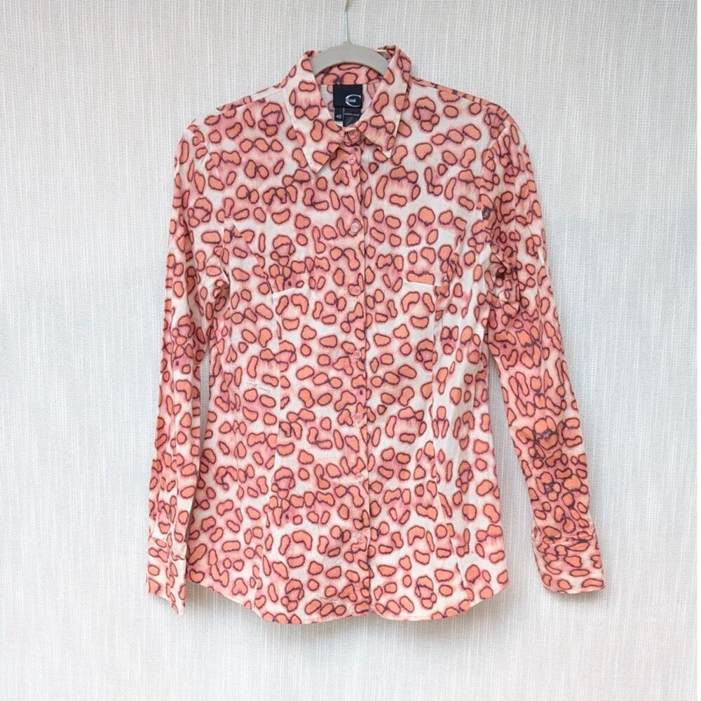 Just Cavalli Red/Orange Long Sleeve Button Down Cotton Shirt, size IT42/US6/M - Picture 2 of 11